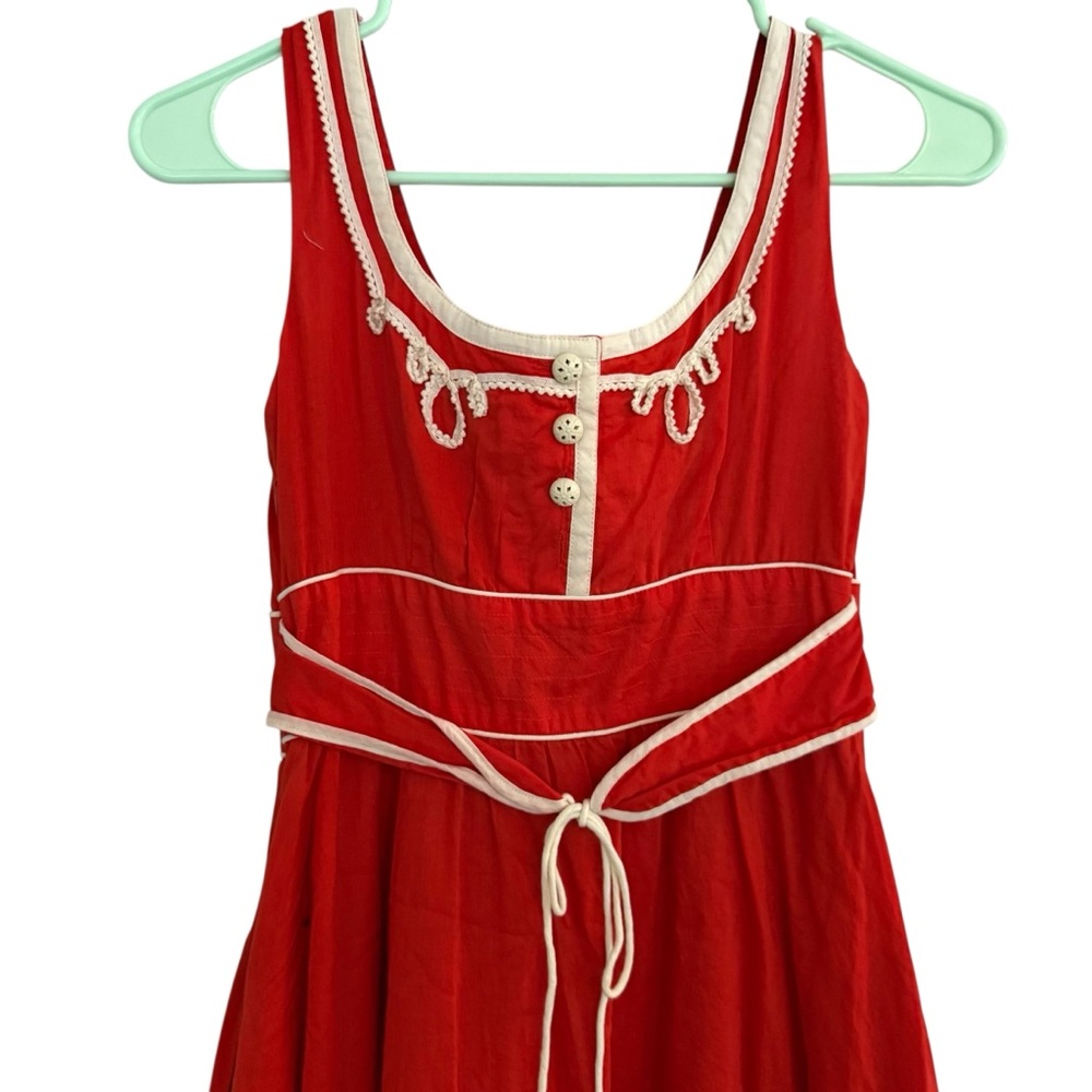 Floreat orange peasant Embroidered Dress size 2 - Picture 9 of 14